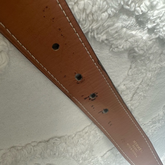 Hermès Constance H Belt Black with Brown Leather Gold Buckle 36 in -39 in - Picture 5 of 12